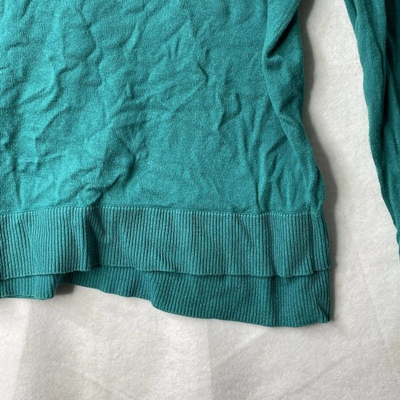 J. Jill Womens Size Medium Turquoise Blue/Green Stretch Long Sleeve Blouse Top - Picture 9 of 12